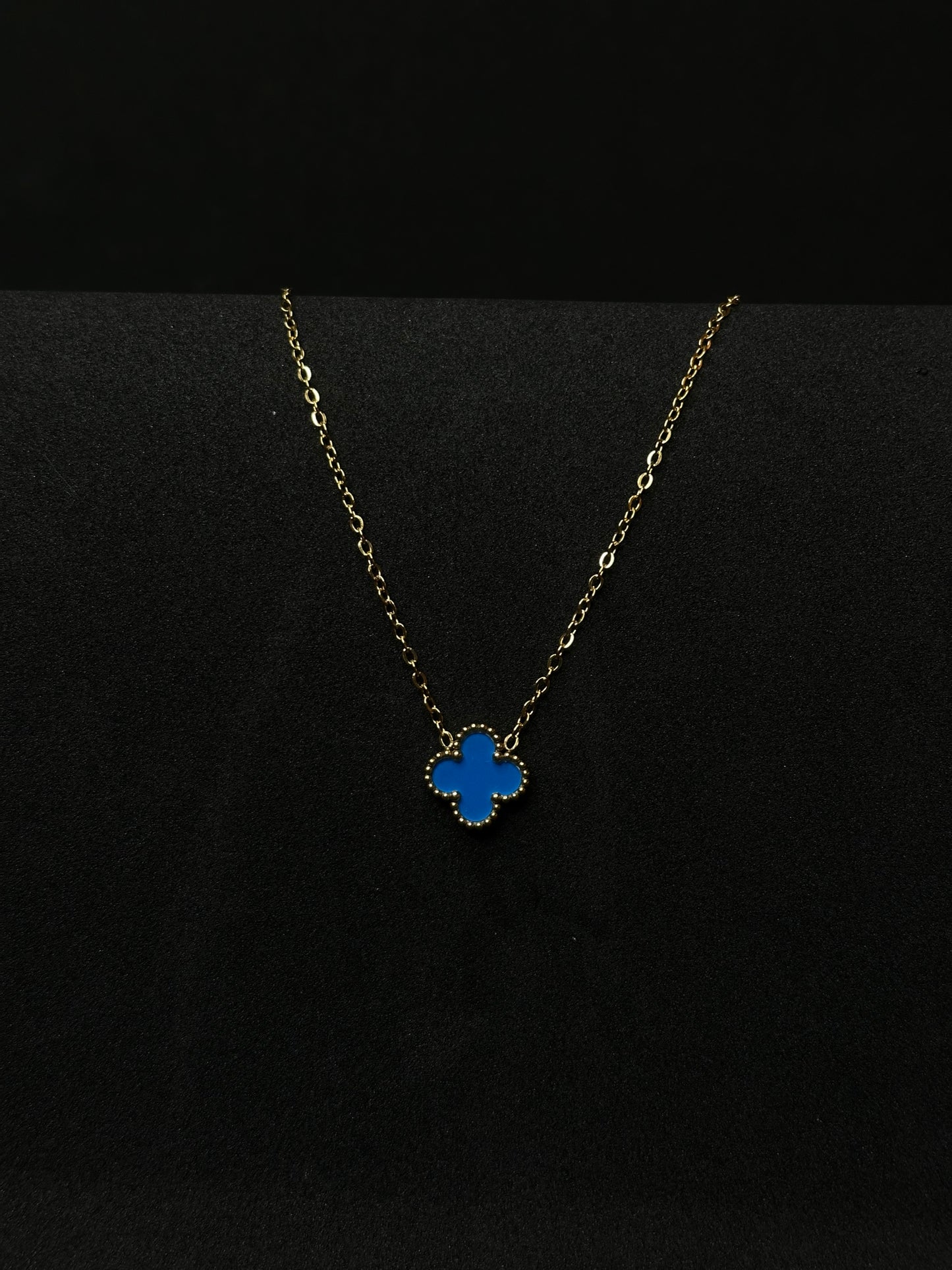 Blue Clover Necklace