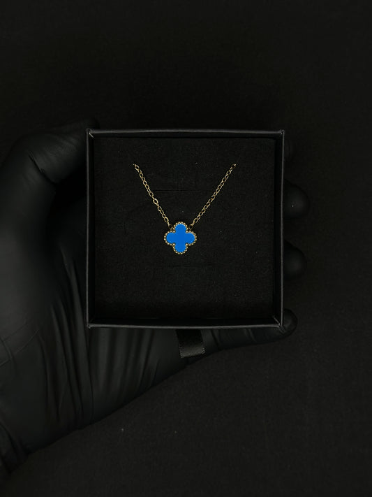 Blue Clover Necklace