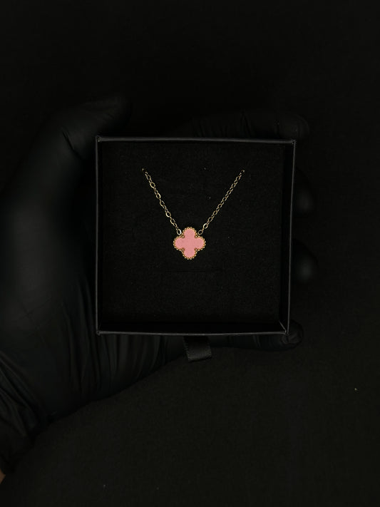 Pink Clover Necklace